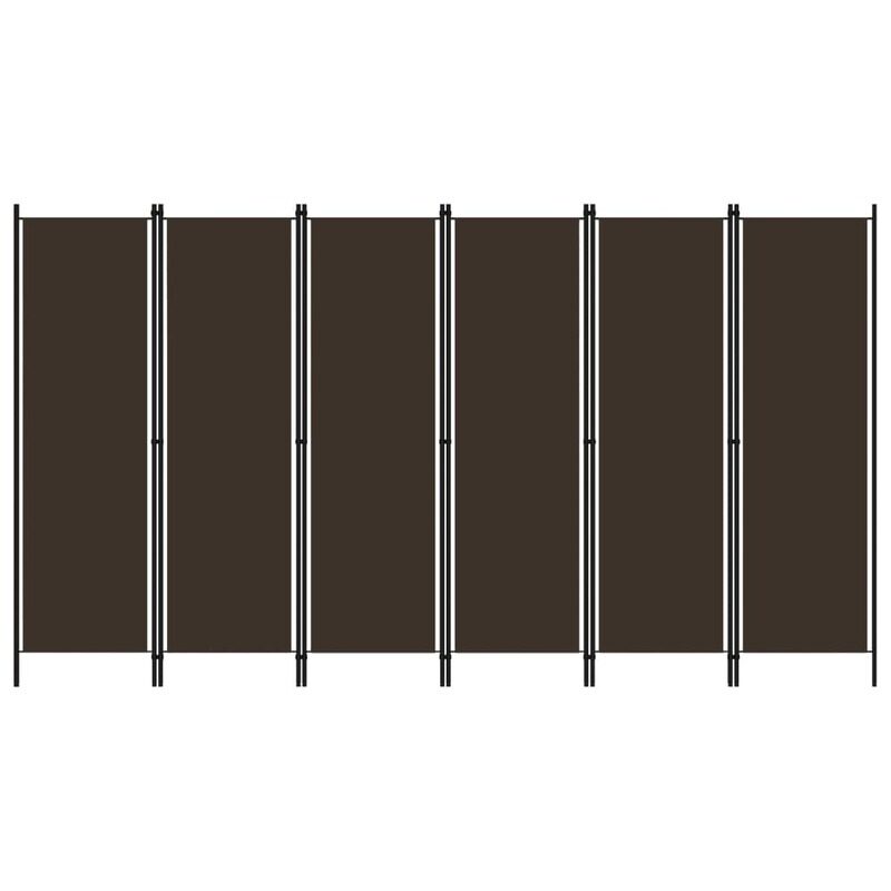 

vidaXL 6-Panel Room Divider Brown 300x180 cm