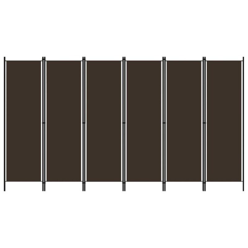 vidaXL 6-Panel Room Divider Brown 300x180 cm