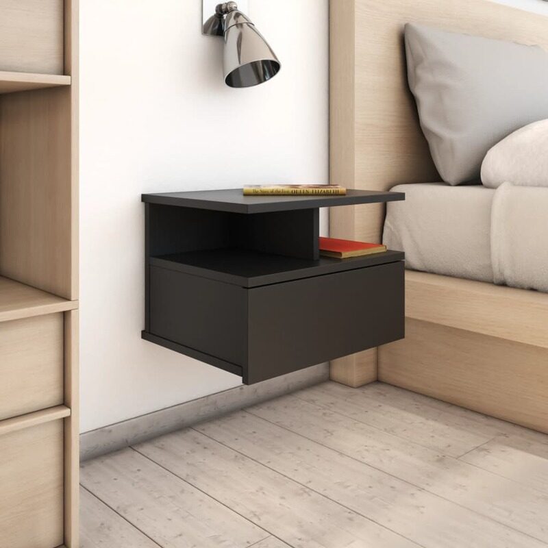 

vidaXL Floating Nightstands 2 pcs Black 40x31x27cm Engineered Wood