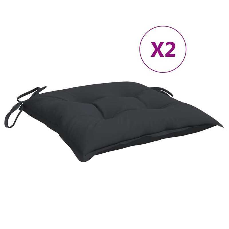 

vidaXL Chair Cushions 2 pcs Black 50x50x7 cm Fabric