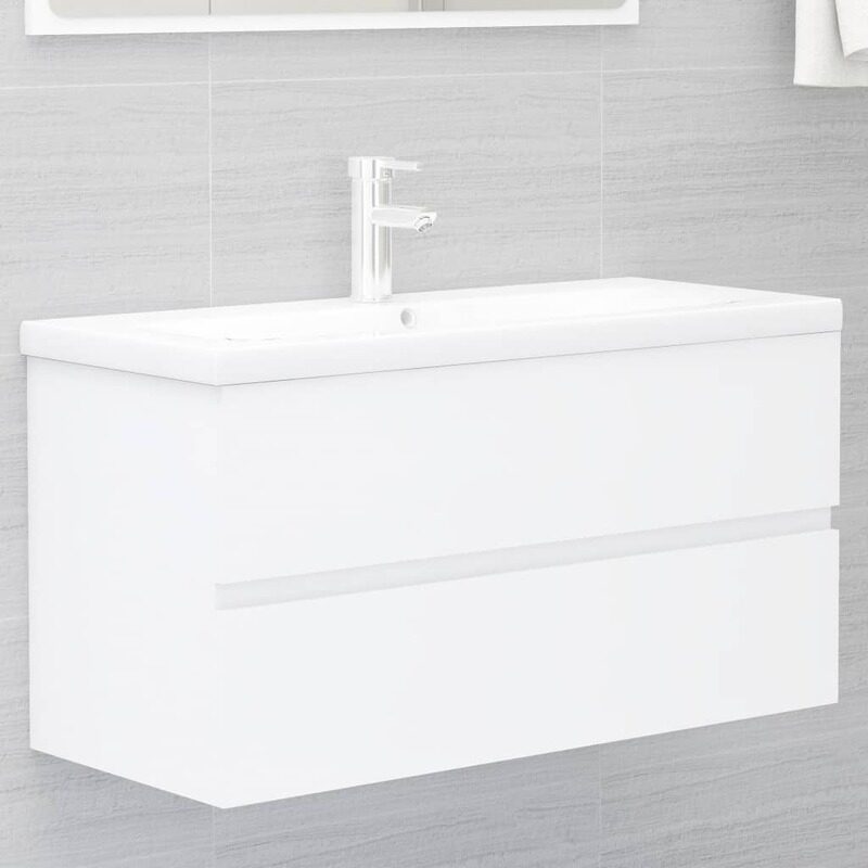 

vidaXL Sink Cabinet White 90x38.5x45 cm Engineered Wood
