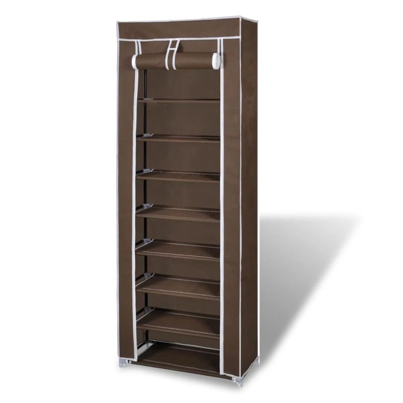 

vidaXL Fabric Shoe Cabinet with Cover 162 x 57 x 29 cm Brown