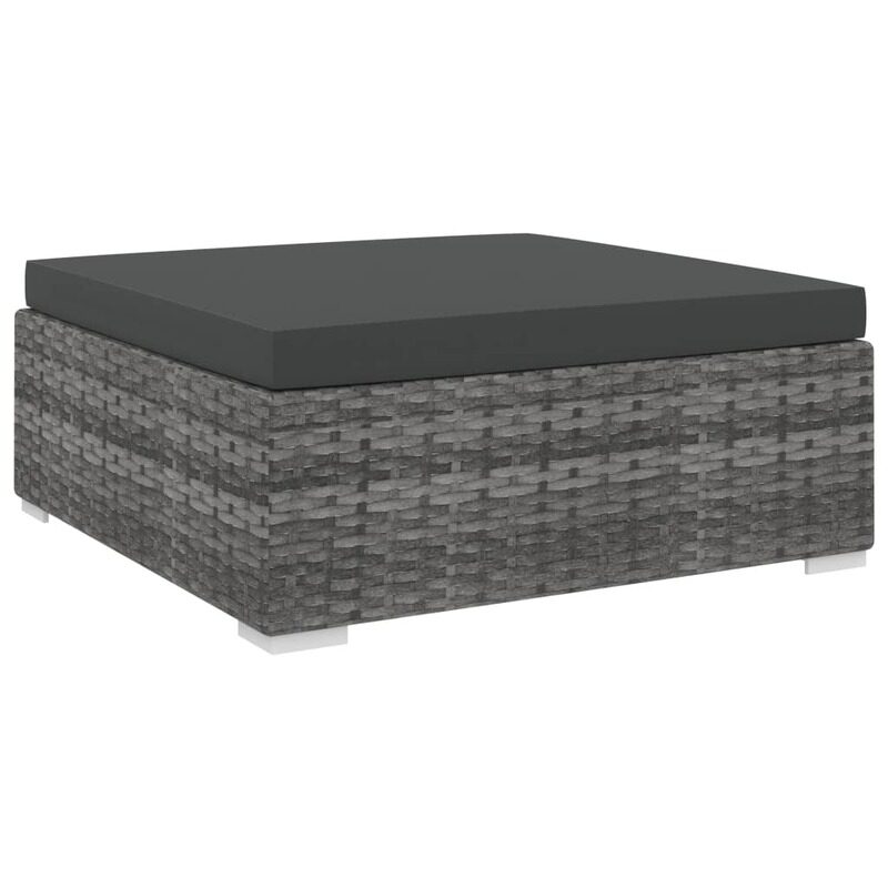 

vidaXL Sectional Footrest 1 pc with Cushion Poly Rattan Grey