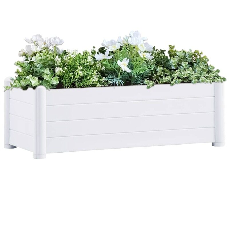 

vidaXL Garden Raised Bed PP White 100x43x35 cm