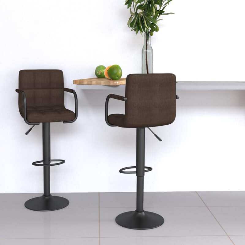 

vidaXL Bar Stools 2 pcs Brown Fabric