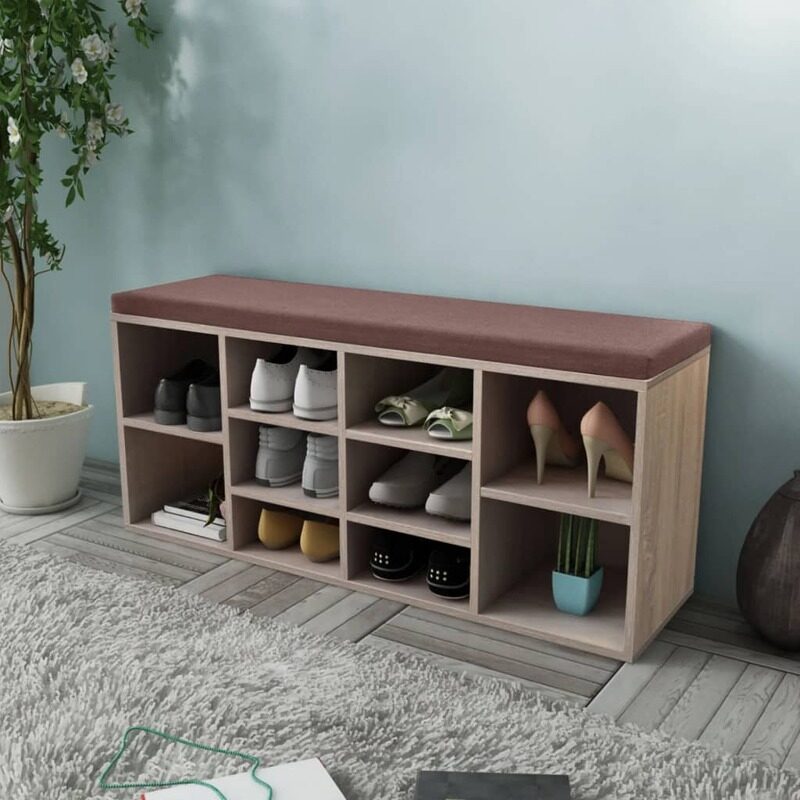 

vidaXL Shoe Storage Bench 10 Compartments Oak Colour