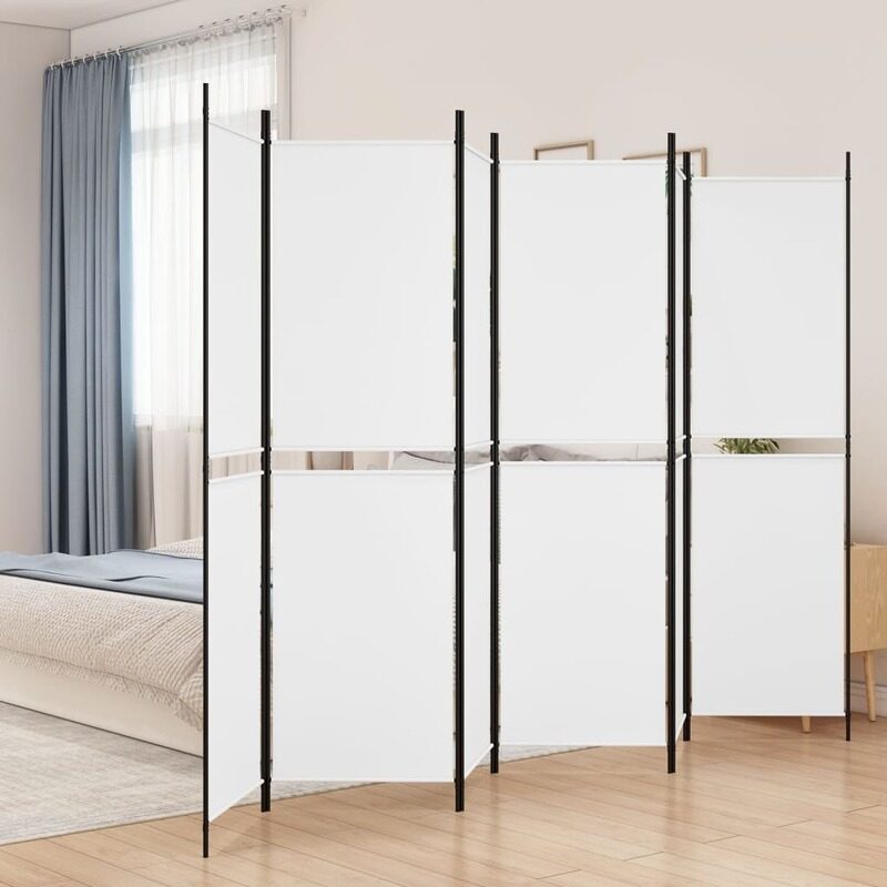 

vidaXL 6-Panel Room Divider White 300x200 cm Fabric