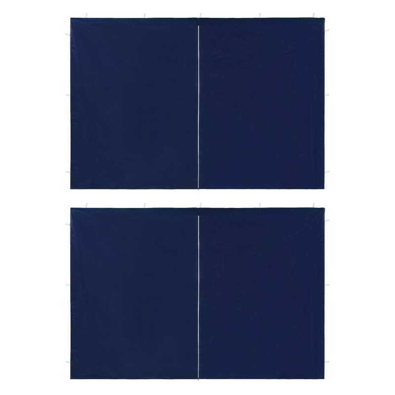 

vidaXL Party Tent Sidewall 2 pcs with Zipper PE Blue