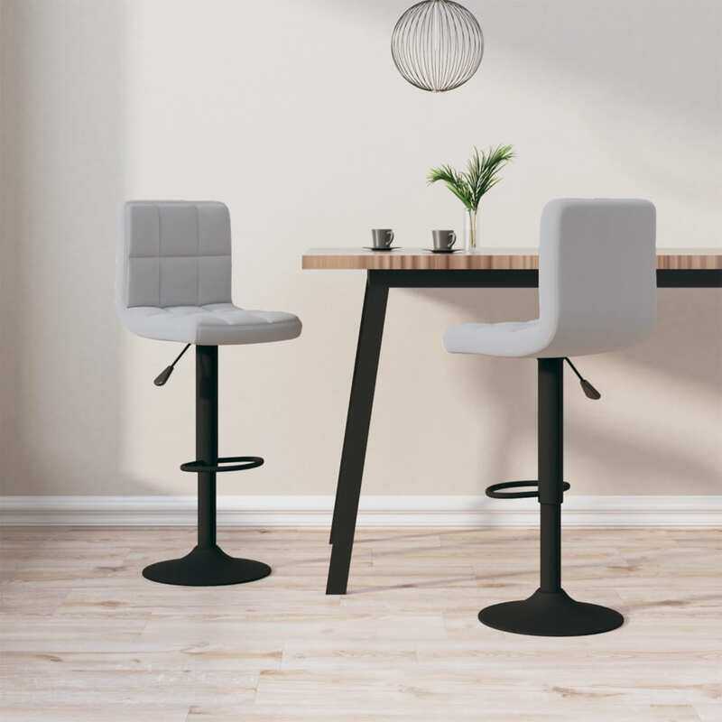 

vidaXL Bar Stools 2 pcs Light Grey Velvet