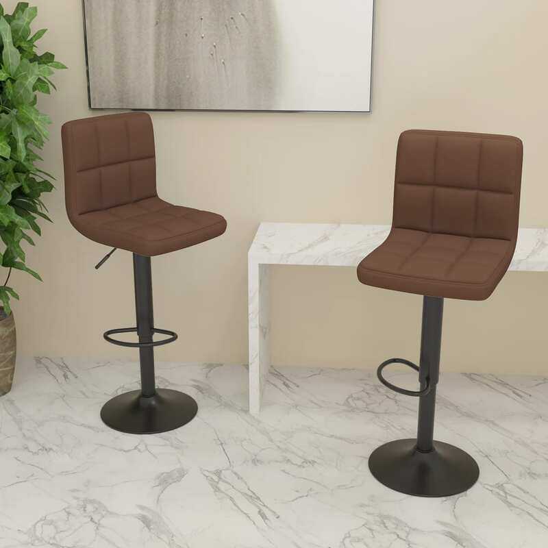 

vidaXL Bar Stools 2 pcs Brown Fabric