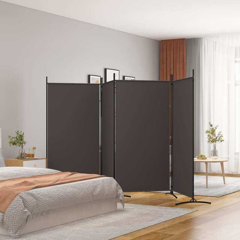 

vidaXL 4-Panel Room Divider Brown 346x180 cm Fabric