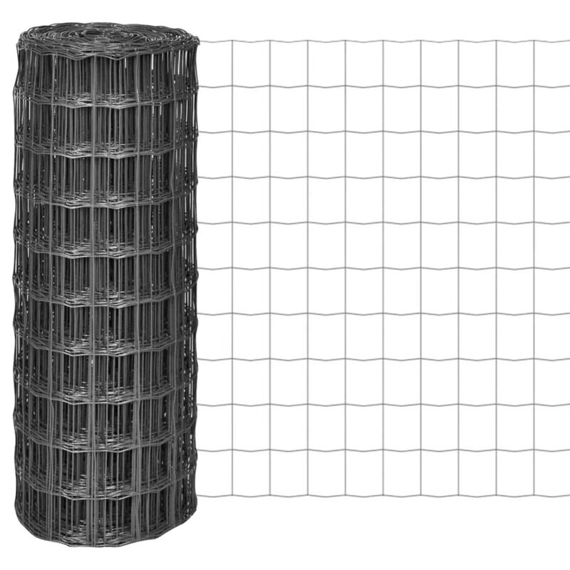 

vidaXL Euro Fence Steel 10x1 m Grey