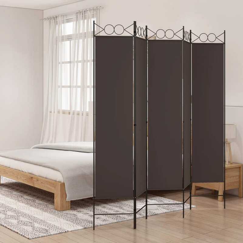 

vidaXL 5-Panel Room Divider Brown 200x200 cm Fabric