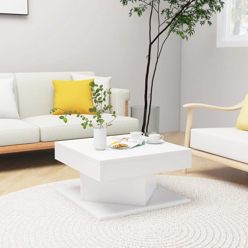 

vidaXL Coffee Table White 57x57x30 cm Engineered Wood