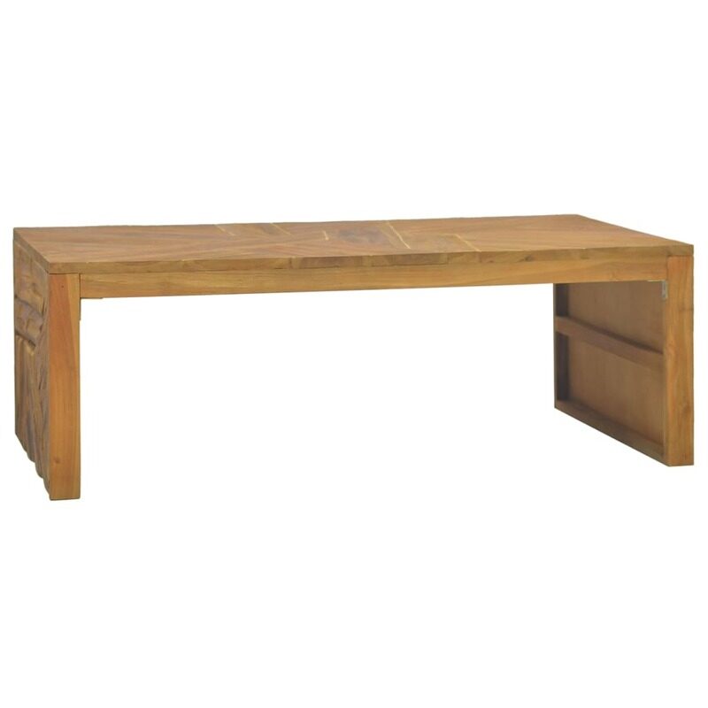 

vidaXL Coffee Table Erosion Solid Teak Wood 110x35x38 cm