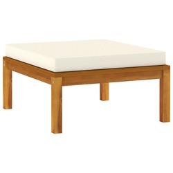 vidaXL 6 Piece Garden Lounge Set with Cream Cushion Solid Acacia Wood
