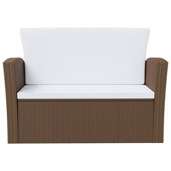 vidaXL 16 Piece Garden Lounge Set with Cushions Poly Rattan Brown
