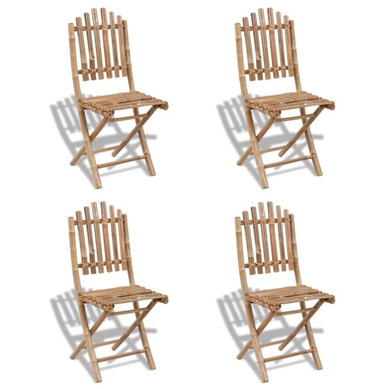 

vidaXL Foldable Outdoor Chairs Bamboo 4 pcs