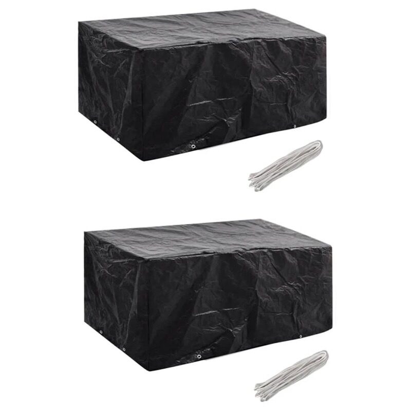 

vidaXL Garden Furniture Covers 2pcs 4 Person Poly Rattan 180x140cm