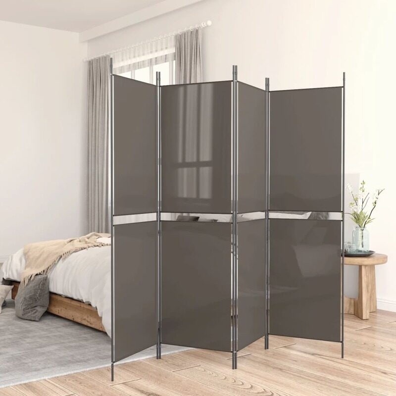 

vidaXL 5-Panel Room Divider Anthracite 250x220 cm Fabric