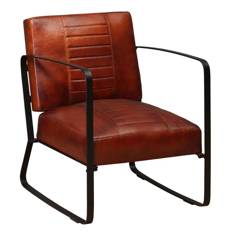 

vidaXL Lounge Chair Brown Genuine Leather