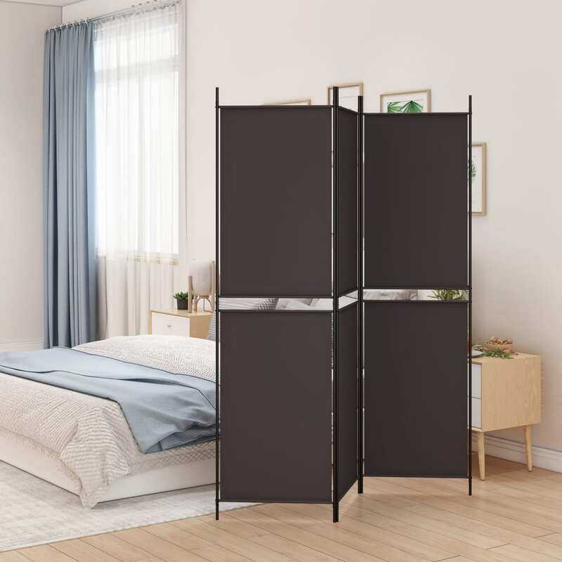 

vidaXL 3-Panel Room Divider Brown 150x200 cm Fabric