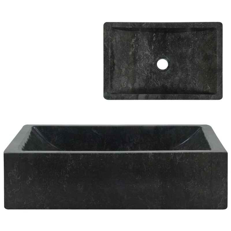 

vidaXL Sink 45x30x12 cm Marble Black