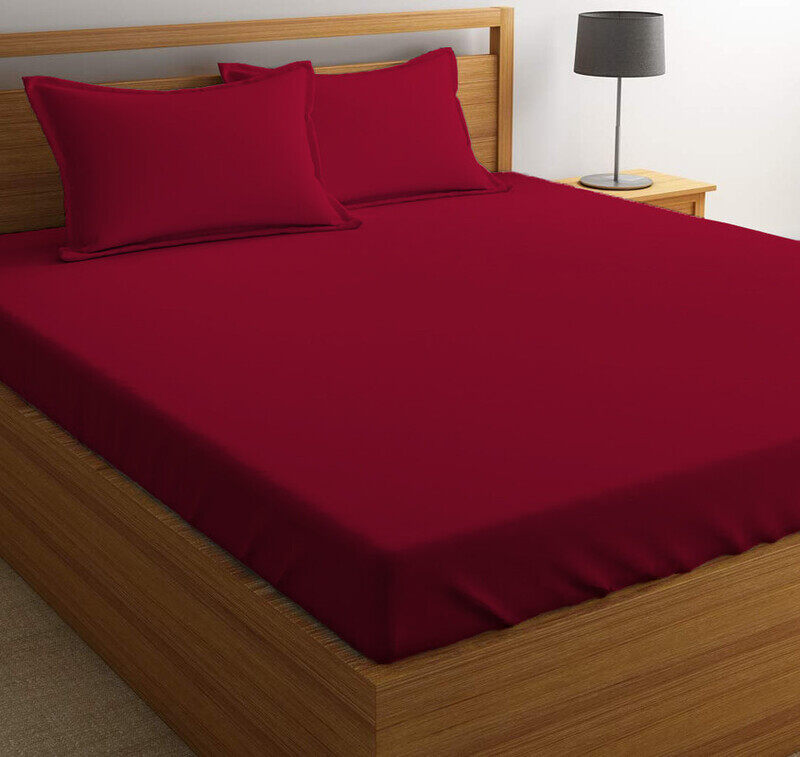 Context Twin Size Red Soft Wrinkle Free Microfiber Bed Sheet Set w/ Pillow Cover