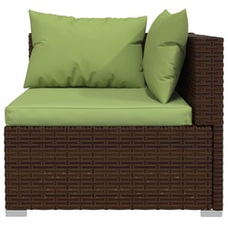 vidaXL 13 Piece Garden Lounge Set with Cushions Poly Rattan Brown