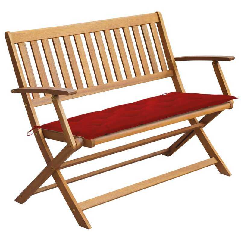 

vidaXL Garden Bench with Cushion 120 cm Solid Acacia Wood