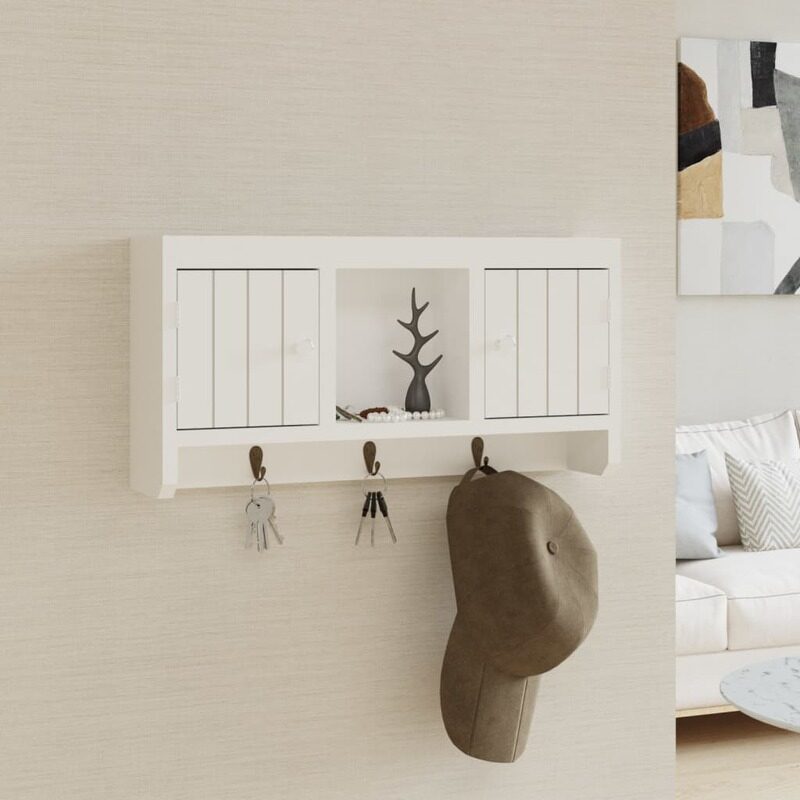 

vidaXL Key Cabinet White 40x8.5x20 cm Engineered Wood&Steel