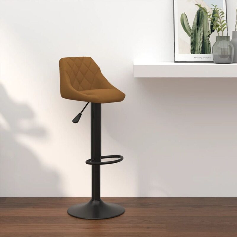 

vidaXL Bar Stool Brown Velvet