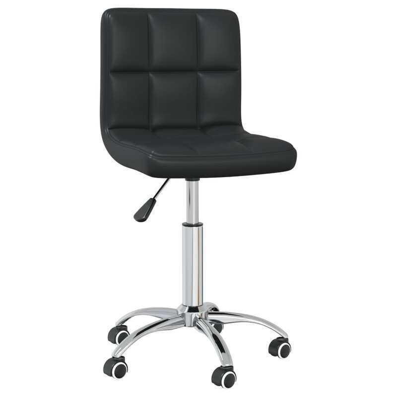 vidaXL Swivel Dining Chair Black Faux Leather