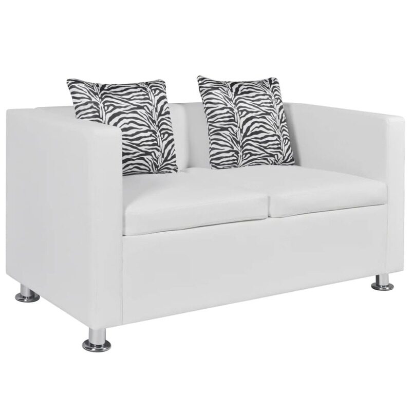 

vidaXL Sofa 2-Seater Artificial Leather White