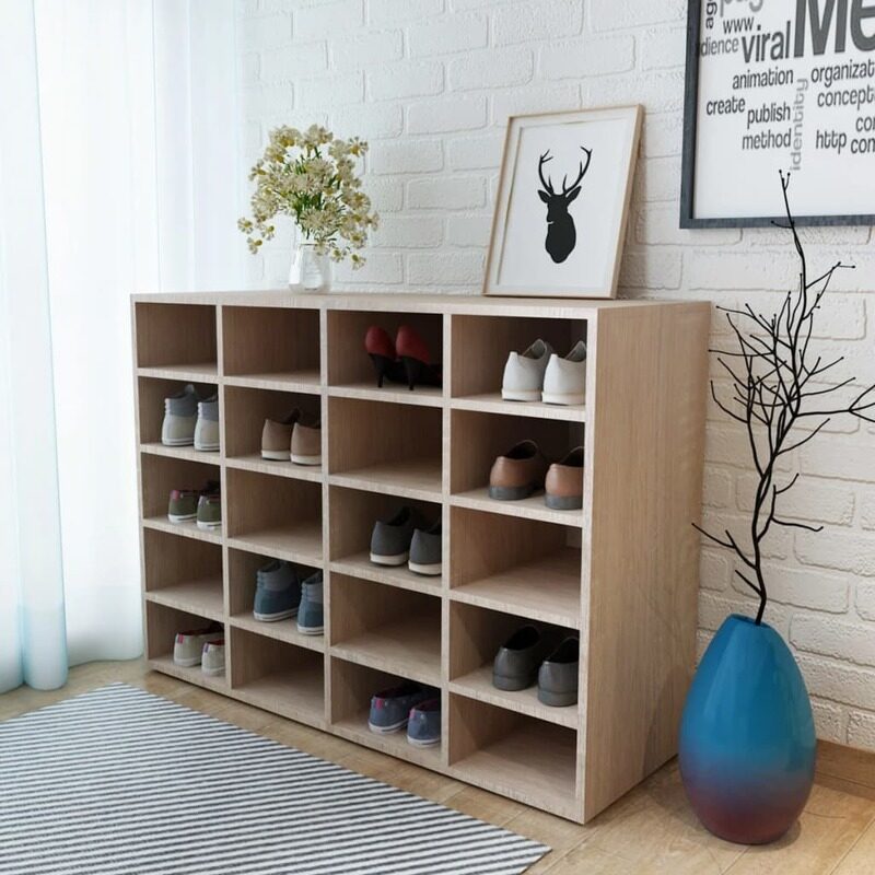 

vidaXL Shoe Rack Engineered Wood 92x30x67.5 cm Oak