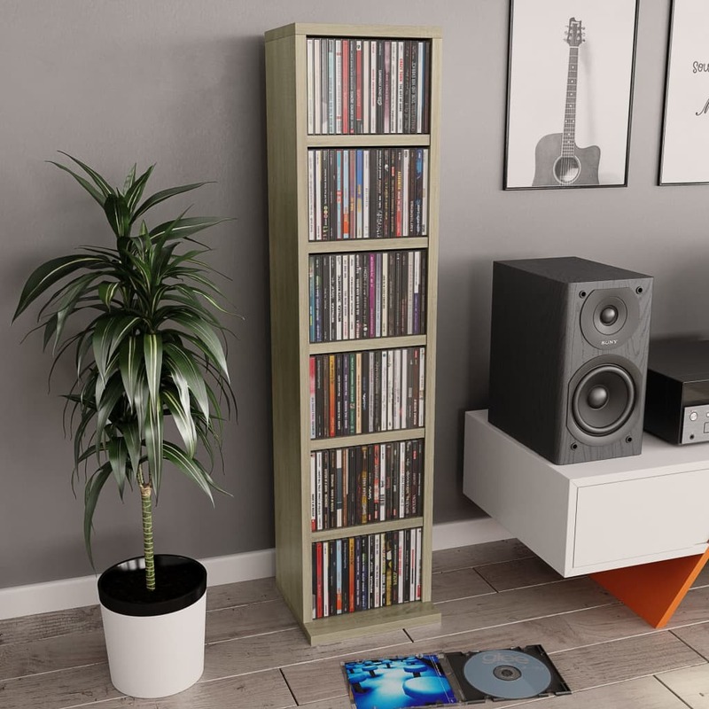 

vidaXL CD Cabinet Sonoma Oak 21x20x88 cm Engineered Wood