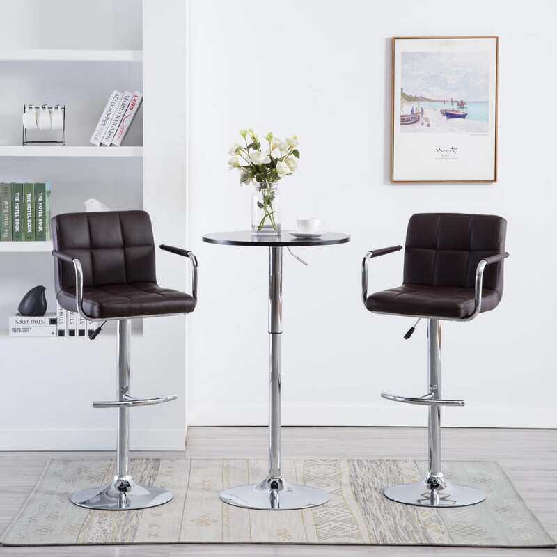 

vidaXL Bar Stools 2 pcs Brown Faux Leather