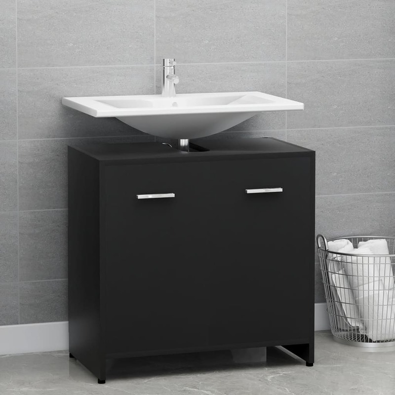 

vidaXL Bathroom Cabinet Black 60x33x61 cm Engineered Wood