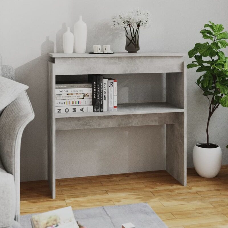 

vidaXL Console Table Concrete Grey 80x30x80 cm Engineered Wood