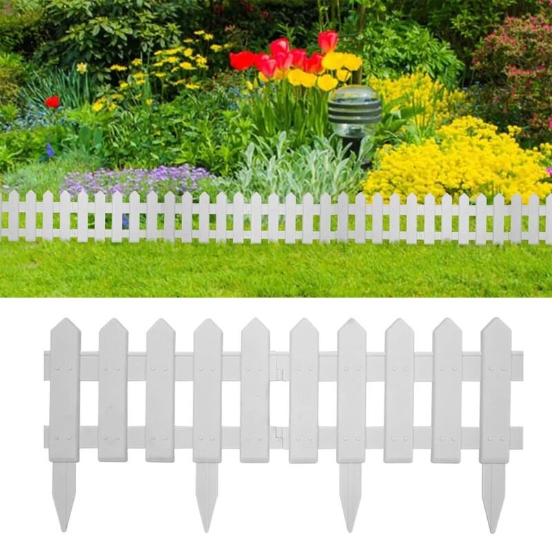 

vidaXL Lawn Edgings 25 pcs White 10 m PP