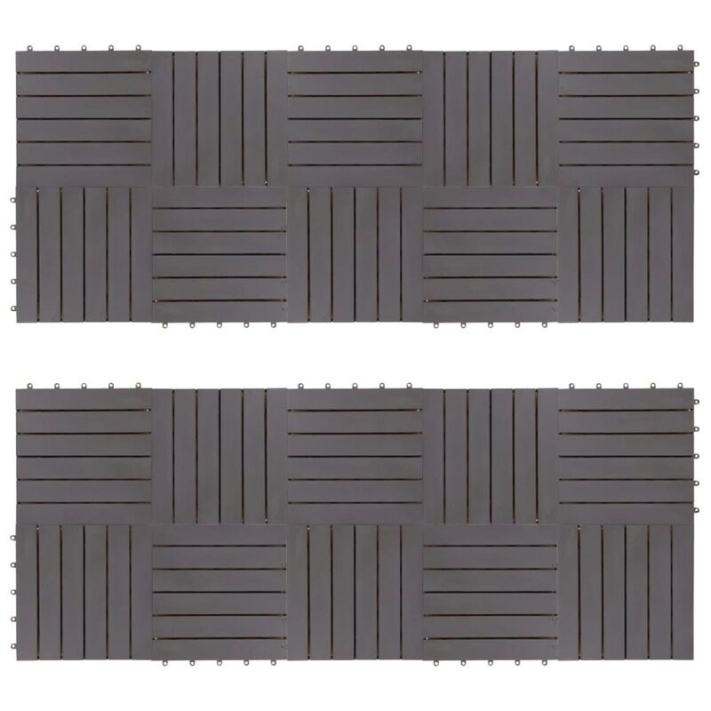 

vidaXL Decking Tiles 20 pcs Grey Wash 30x30 cm Solid Acacia Wood
