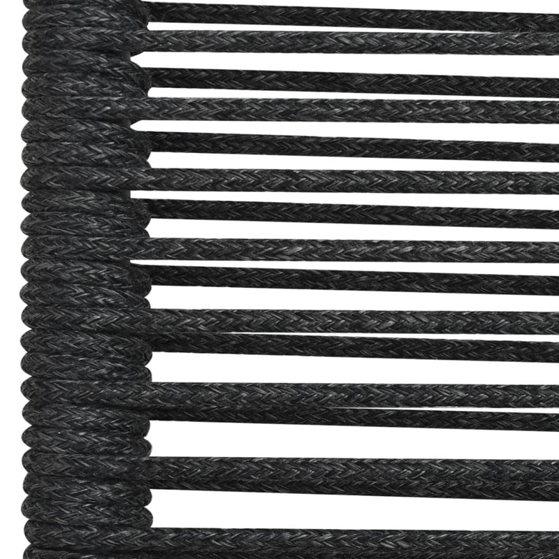 vidaXL 7 Piece Garden Dining Set Cotton Rope and Steel Black