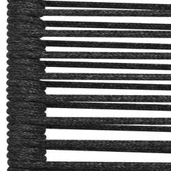 vidaXL 7 Piece Garden Dining Set Cotton Rope and Steel Black