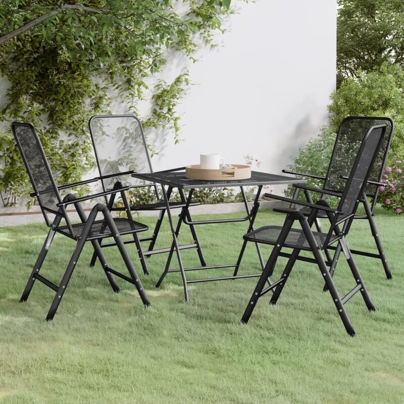 

vidaXL 5 Piece Garden Dining Set Expanded Metal Mesh Anthracite