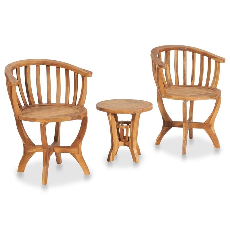 

vidaXL 3 Piece Garden Bistro Set Solid Teak Wood