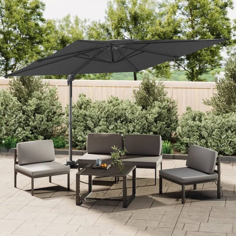 

vidaXL Double Top Cantilever Umbrella Anthracite 300x300 cm