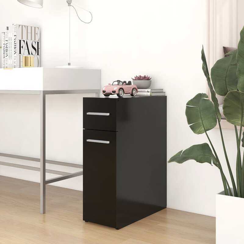 

vidaXL Apothecary Cabinet Black 20x45.5x60 cm Engineered Wood