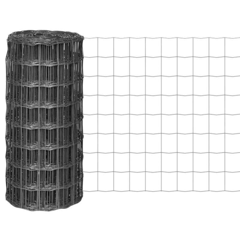 

vidaXL Euro Fence Steel 25x0.8 m Grey