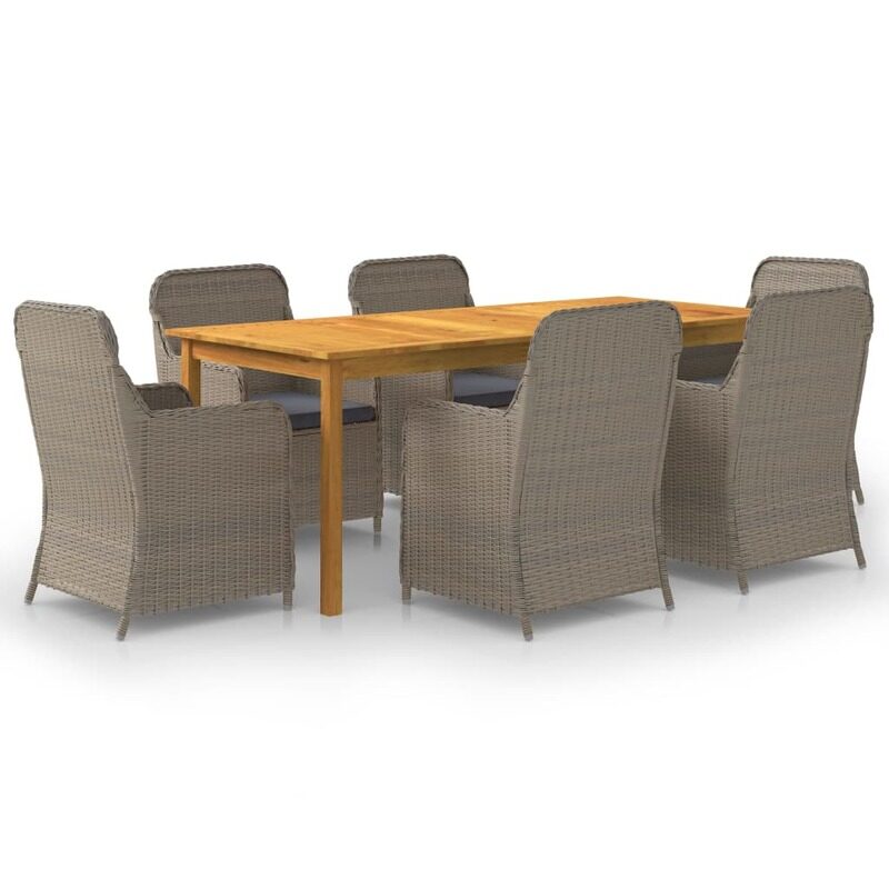 

vidaXL 7 Piece Garden Dining Set Brown