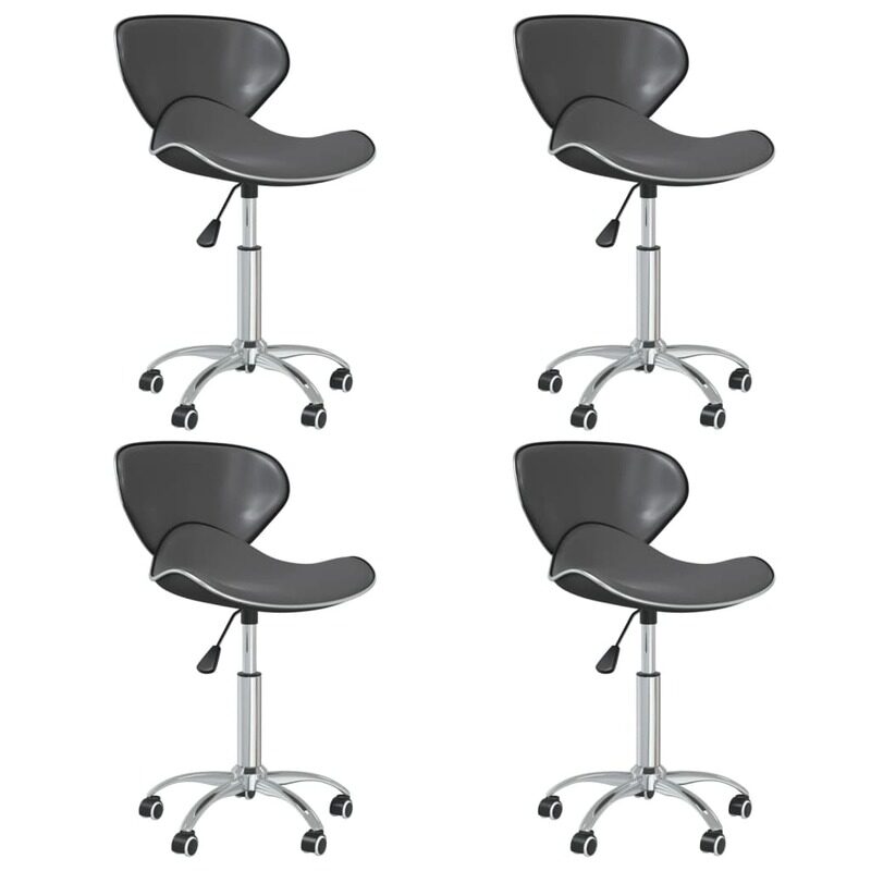 

vidaXL Swivel Dining Chairs 4 pcs Grey Faux Leather